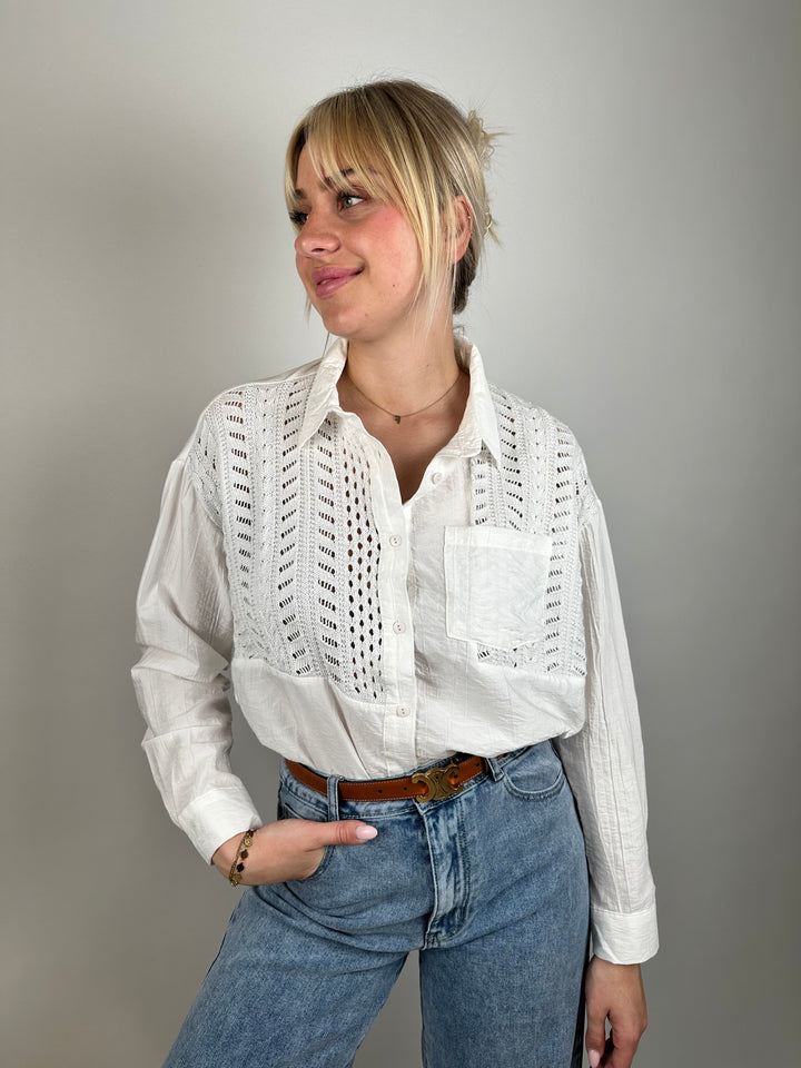 Oversize Bluse mit Häkeldetails Mirella