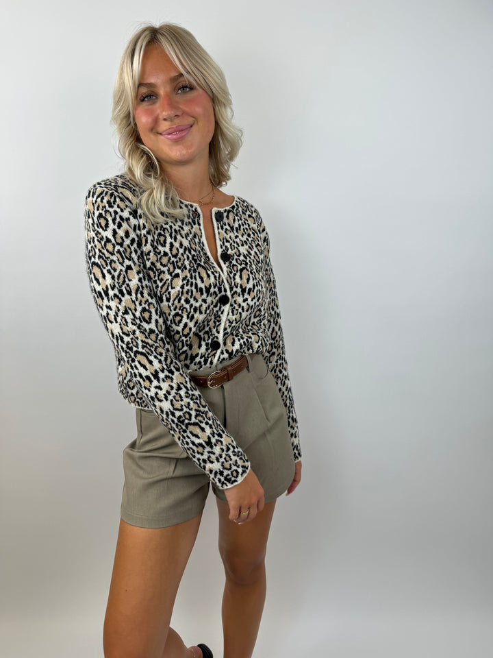 Cardigan mit Leoprint Alice