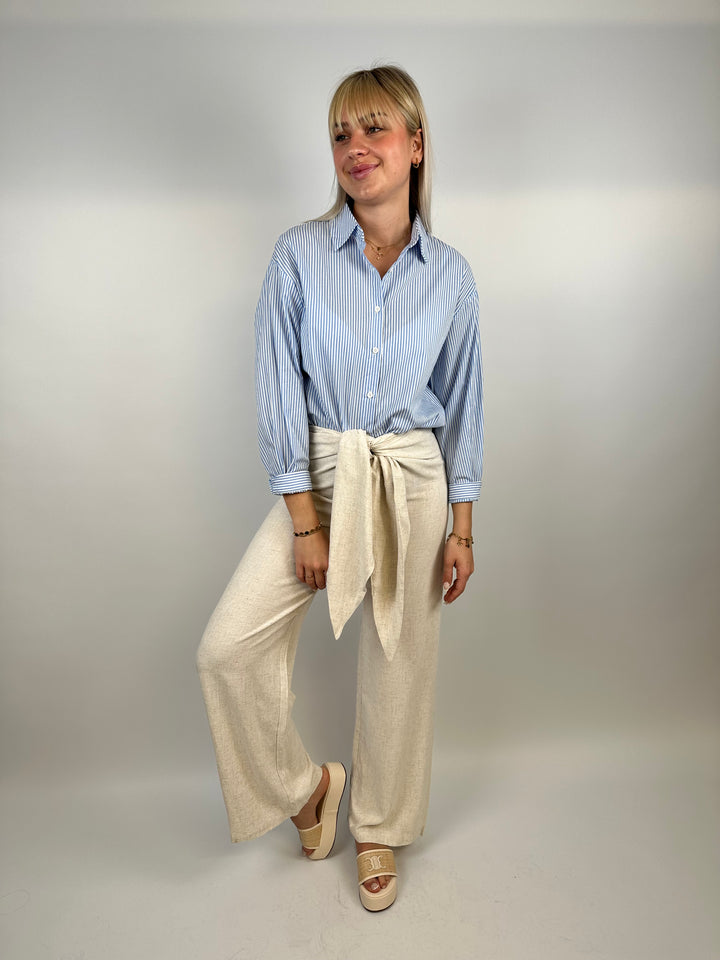 Asymmetrische Hose aus Leinen Luana