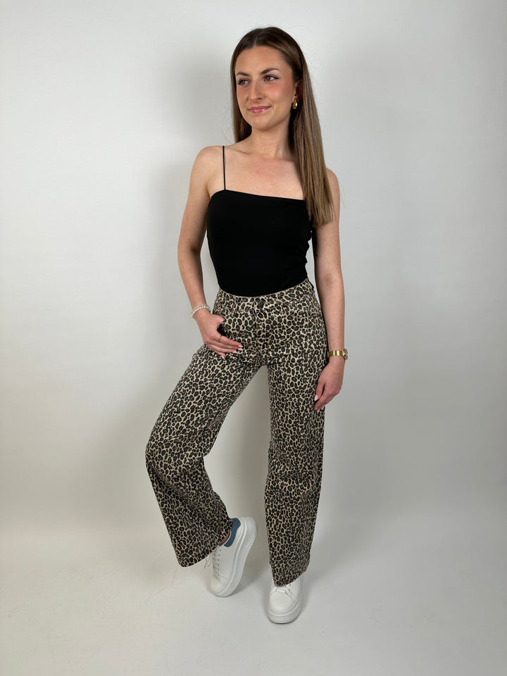 Straight Fit Jeans mit Leoprint (LW-611)