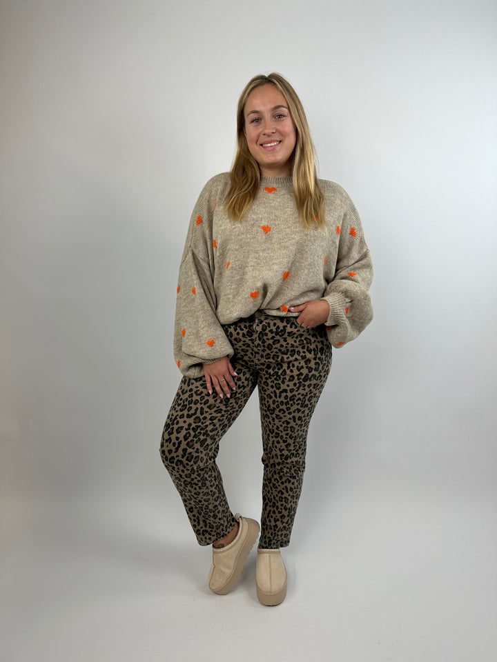 Mom Jeans mit Leoprint (2772)