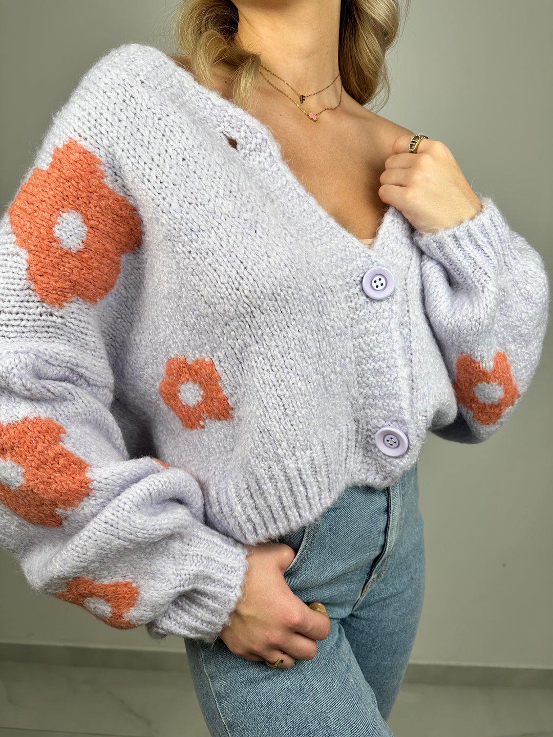 Oversize Cardigan Flowers