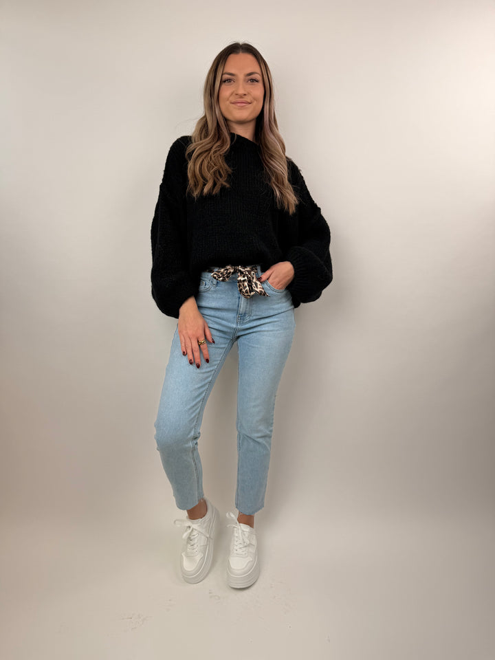 Mom Jeans Luna mit Leogürtel (2777C)