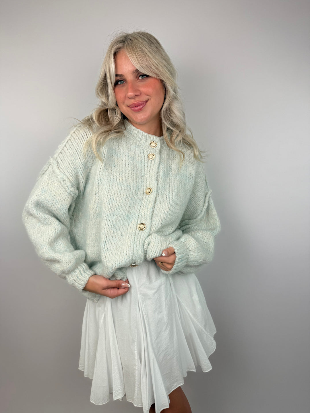 Melierter Oversize Cardigan Claire (kurz)