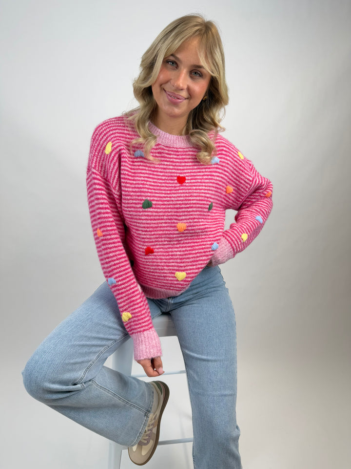 Pullover Colorful Hearts