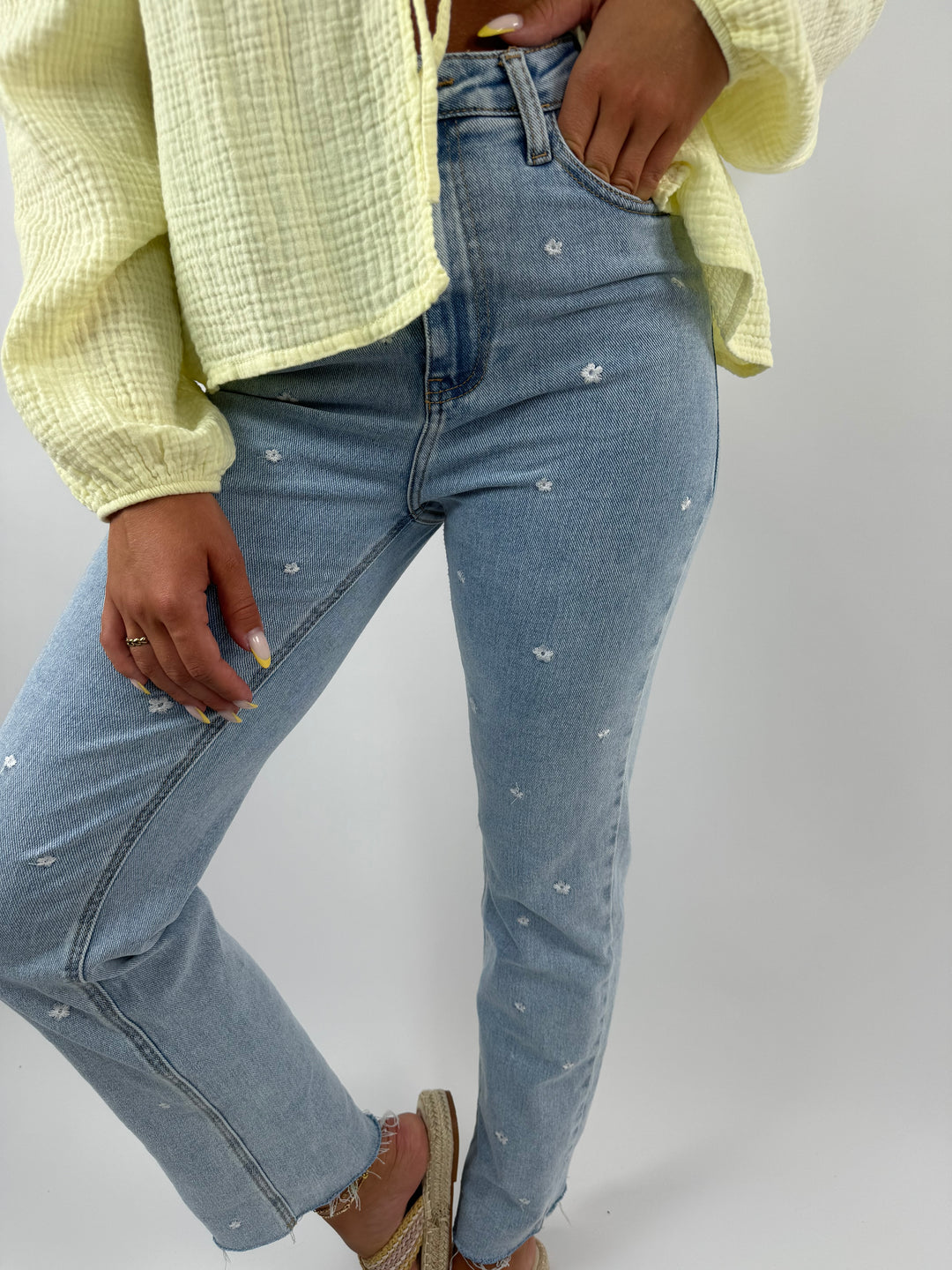 Straight Fit Jeans Beauty Blooms