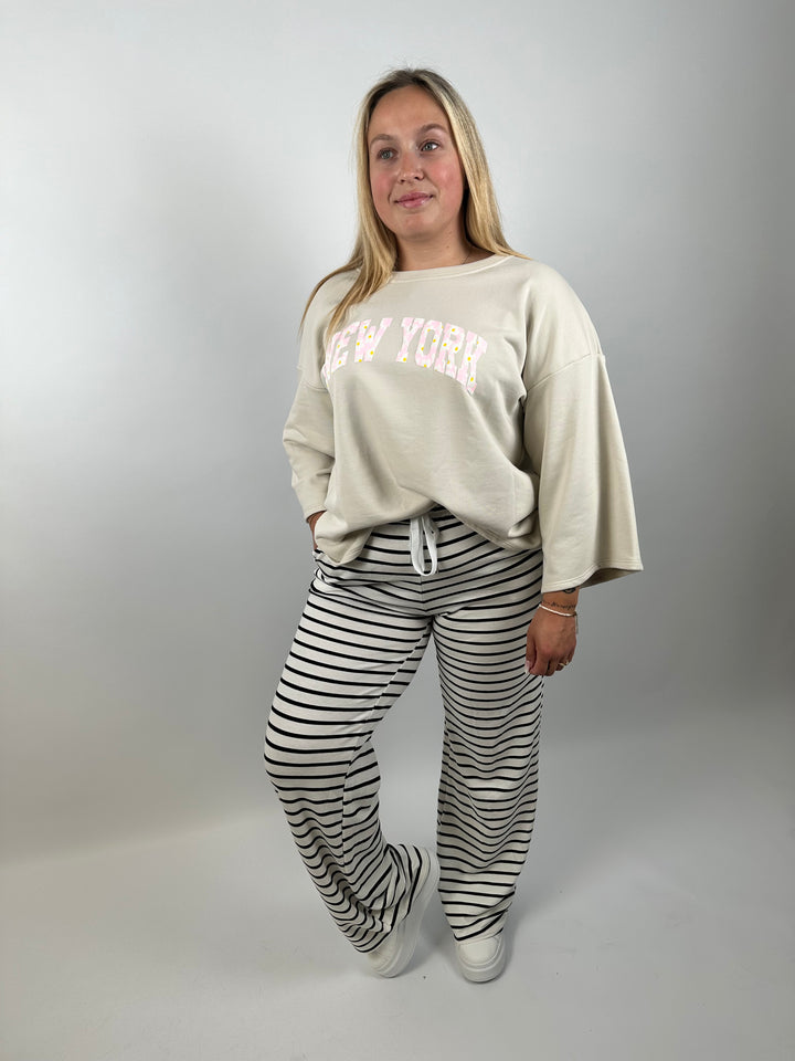 Oversize Sweater mit 3/4 Ärmeln New York