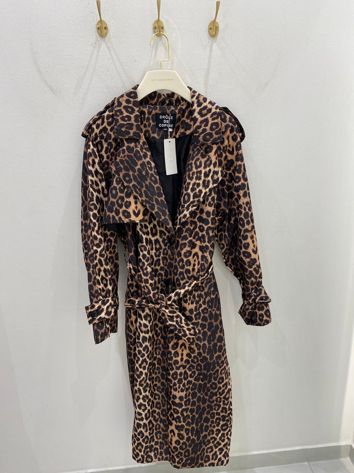 Trenchcoat mit Leoprint Gr. M/L (Einzelteil)