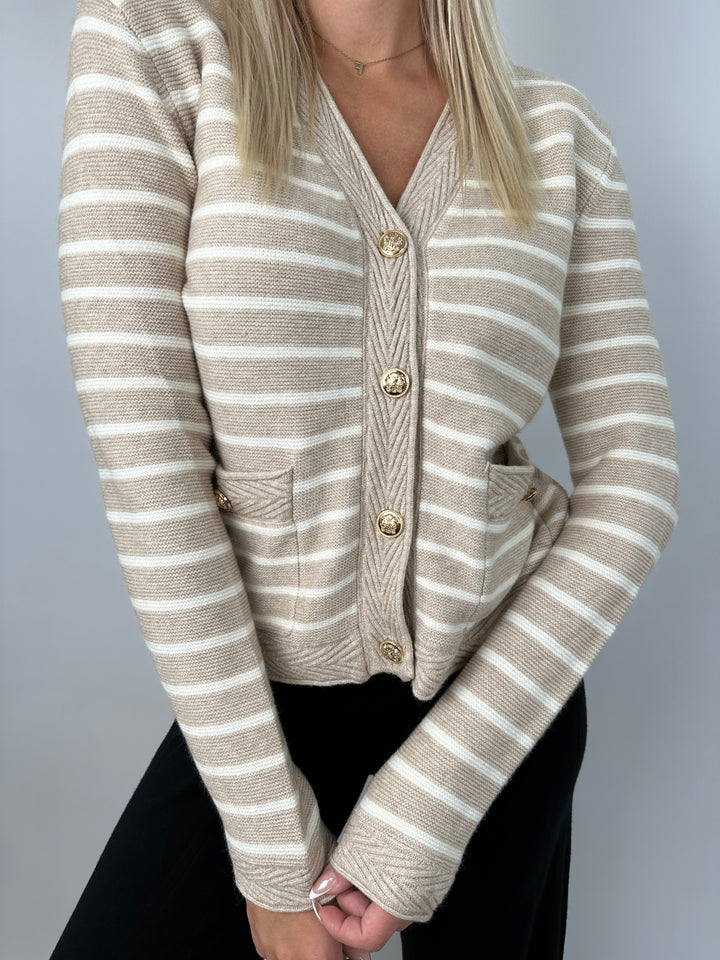 Gestreifter Cardigan Elegance