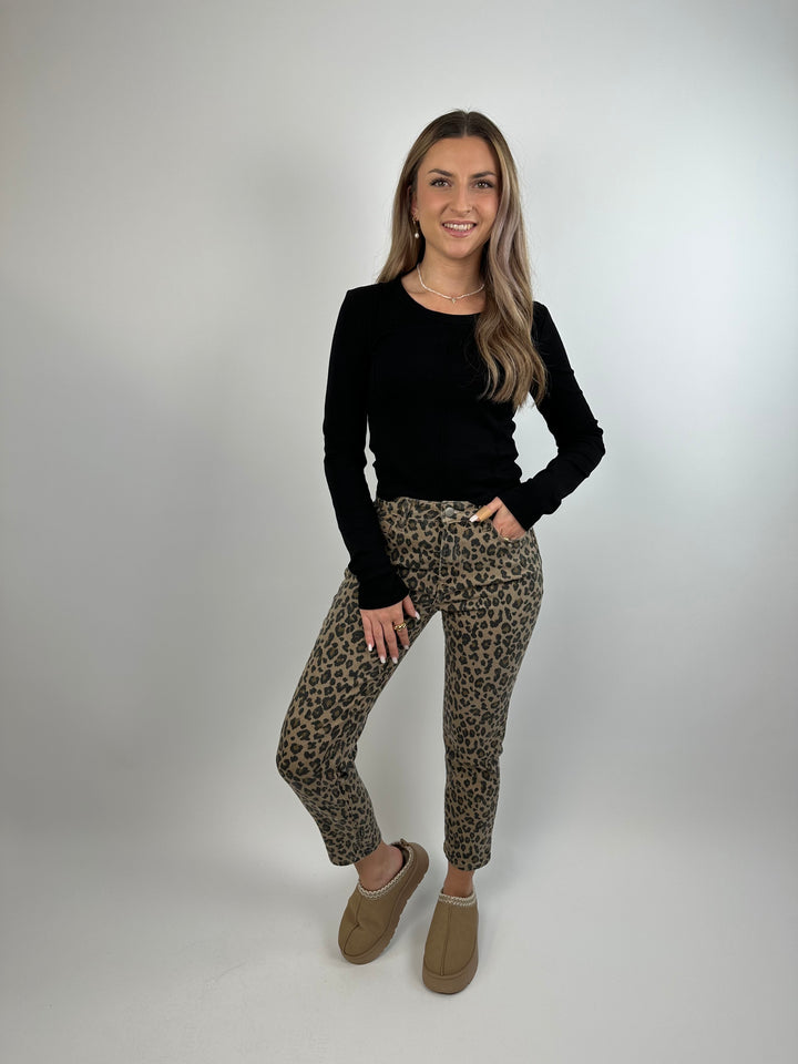 Mom Jeans mit Leoprint (2772)