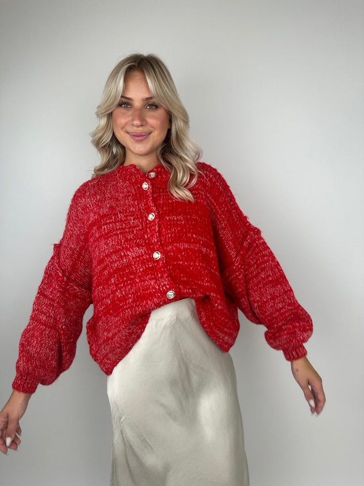 Melierter Oversize Cardigan Claire (kurz)