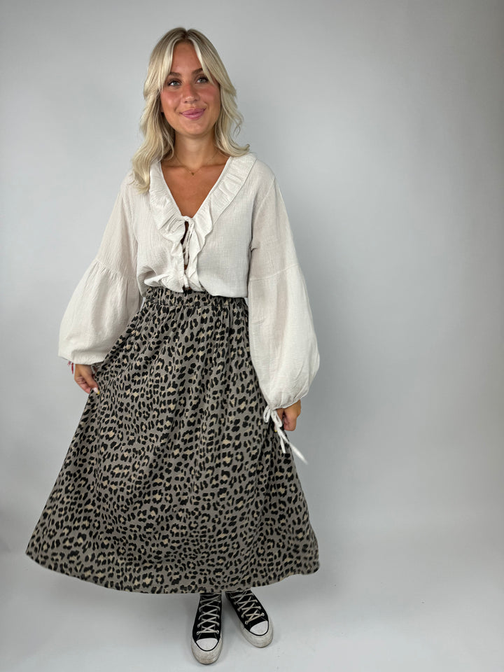 Maxi Sweatrock mit Leoprint