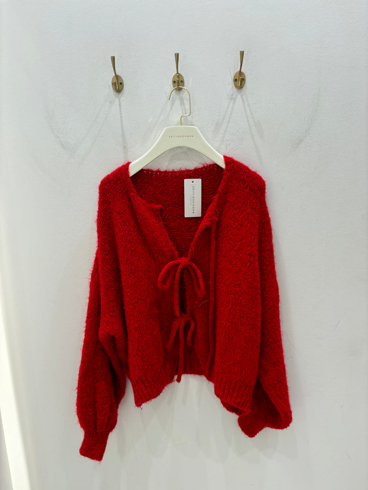 CARDIGAN MIT SCHLEIFEN LILLY (LANGARM) ROT (B-WARE)