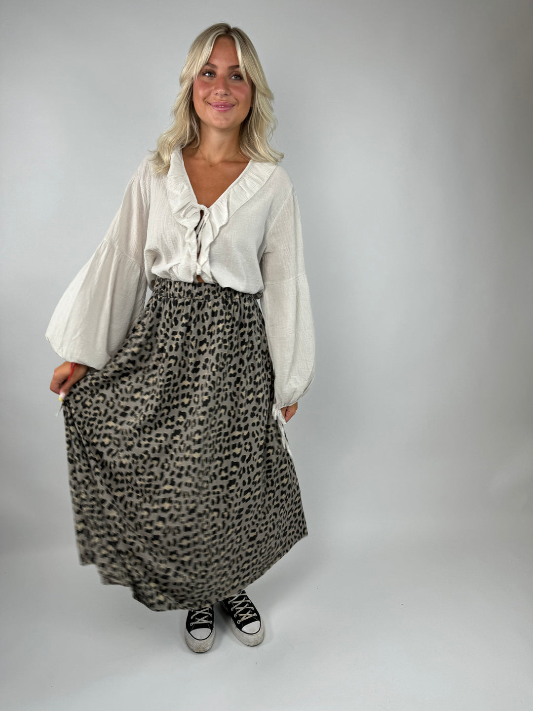 Maxi Sweatrock mit Leoprint