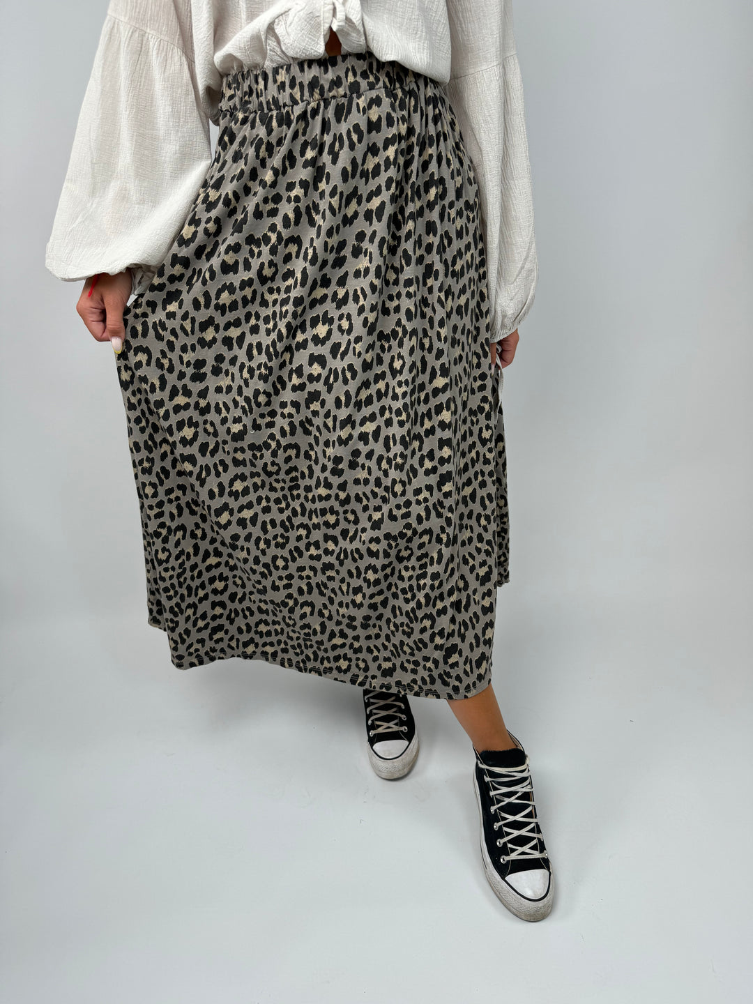 Maxi Sweatrock mit Leoprint