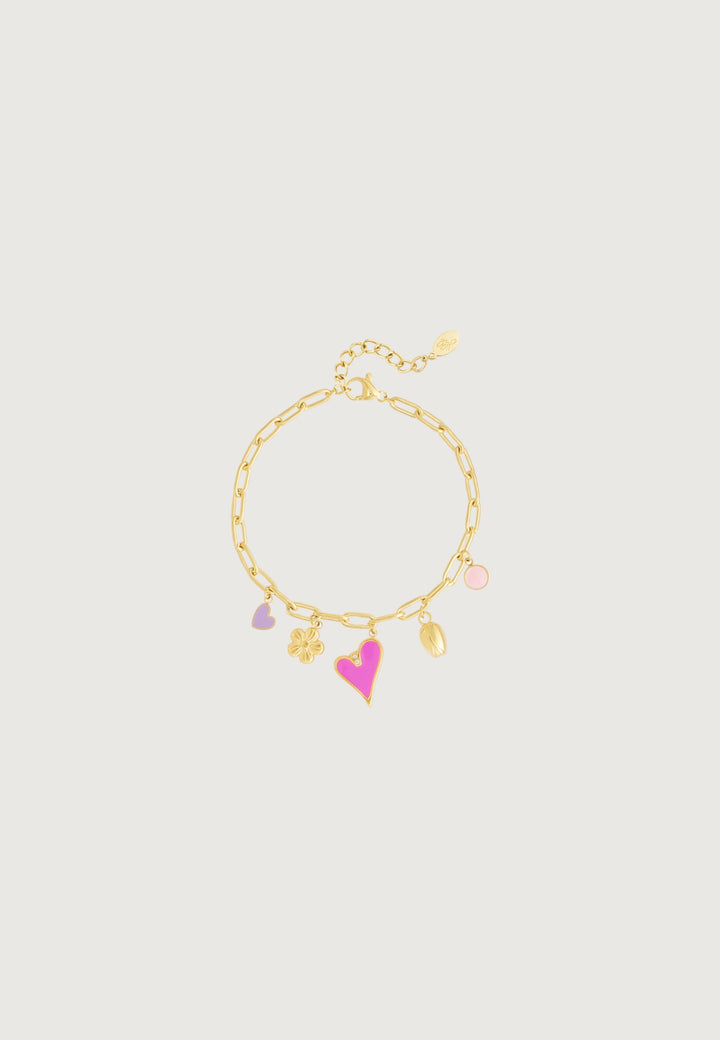 Charm-Armband Pink Heart