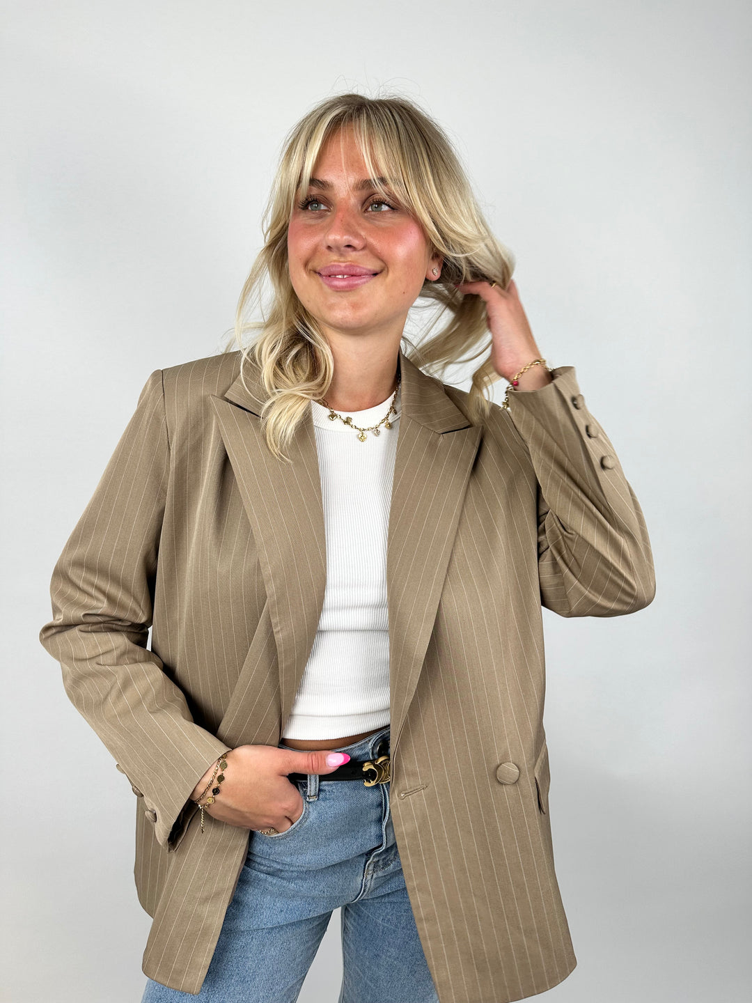 Oversize Nadelstreifenblazer