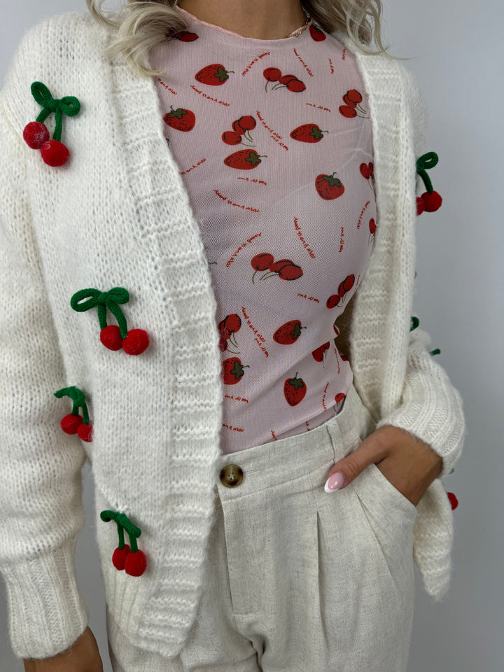 Offener Cardigan Cherry