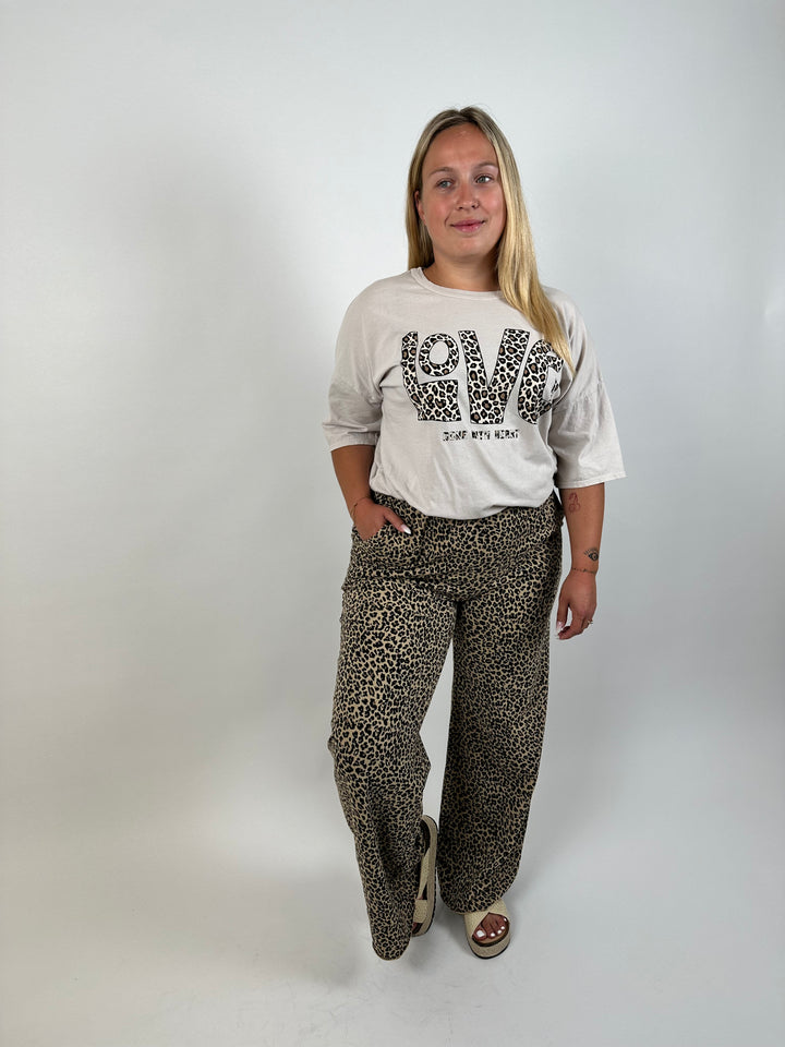 Lange Jersey Hose mit Leoprint