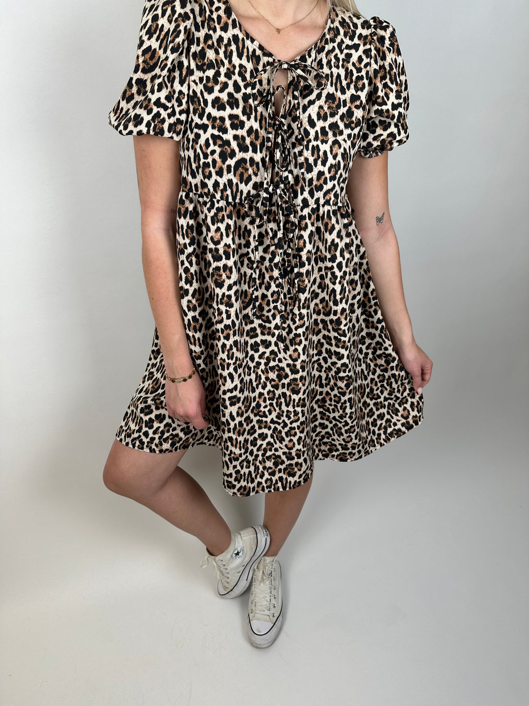 Kleid mit Leoprint und Schleifen Paula