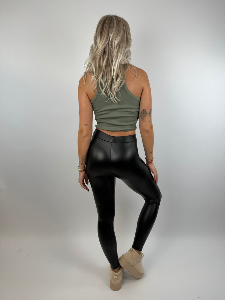 Gefütterte Lederleggings Amy