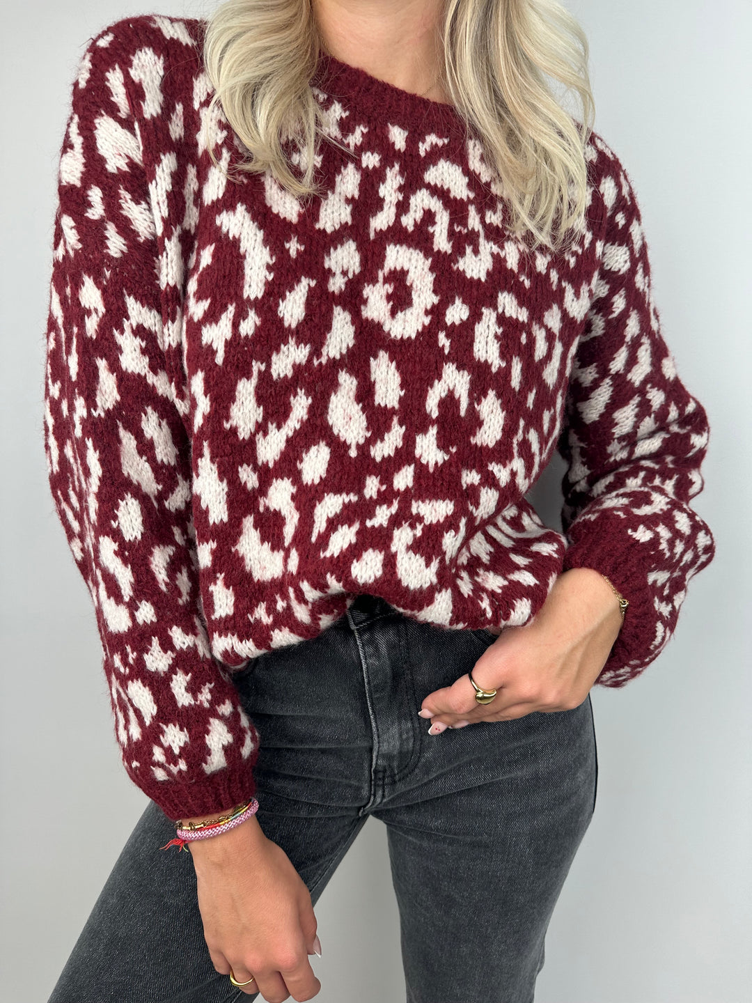 Oversize Pullover mit Leoprint