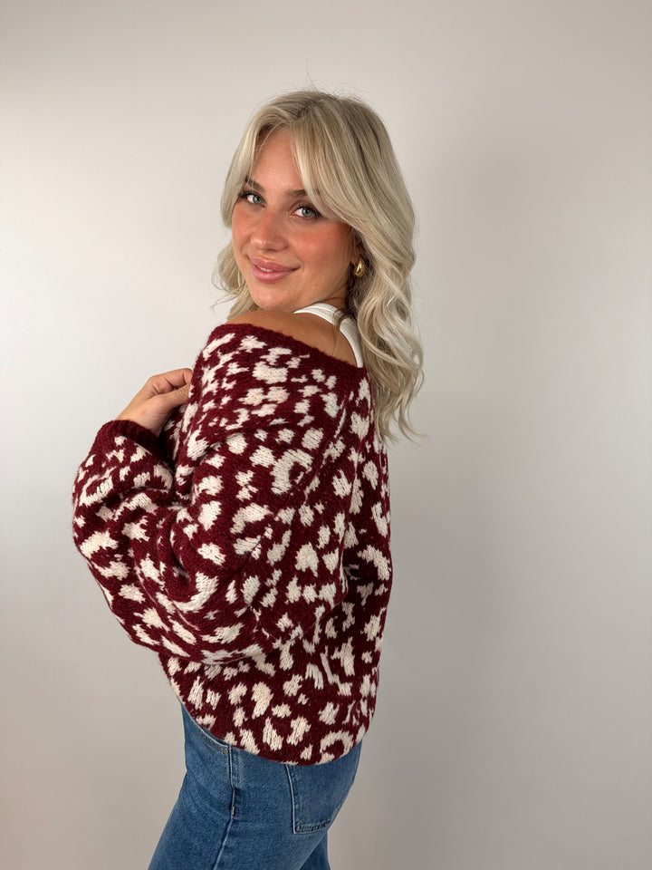 Offener Cardigan mit Leoprint