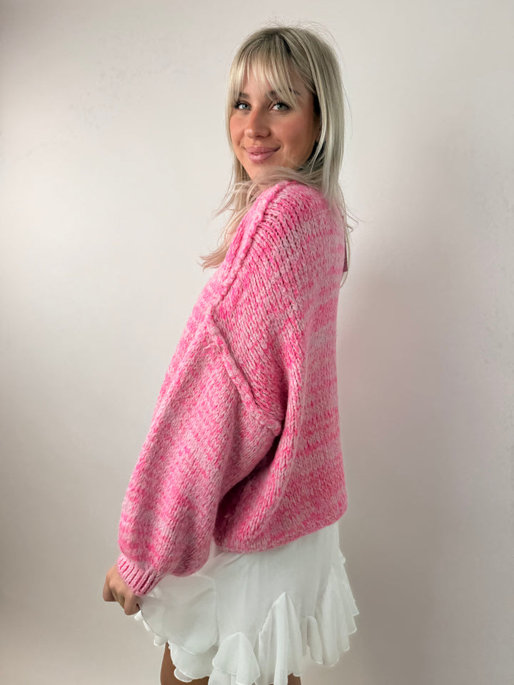 Melierter Oversize Cardigan Claire (kurz)