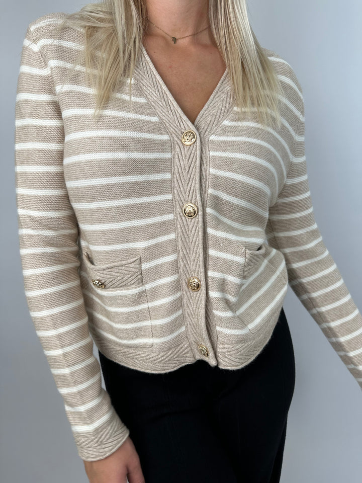 Gestreifter Cardigan Elegance