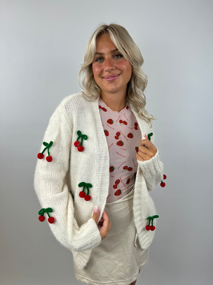 Offener Cardigan Cherry