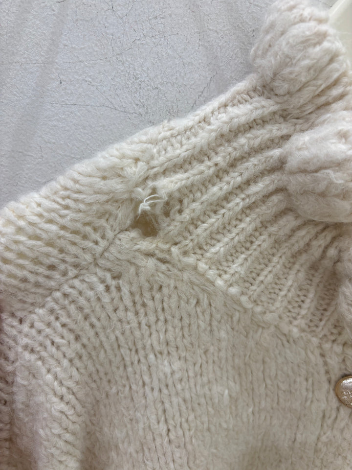 CARDIGAN MIT RÜSCHENKRAGEN MELLI CREME (B-WARE)