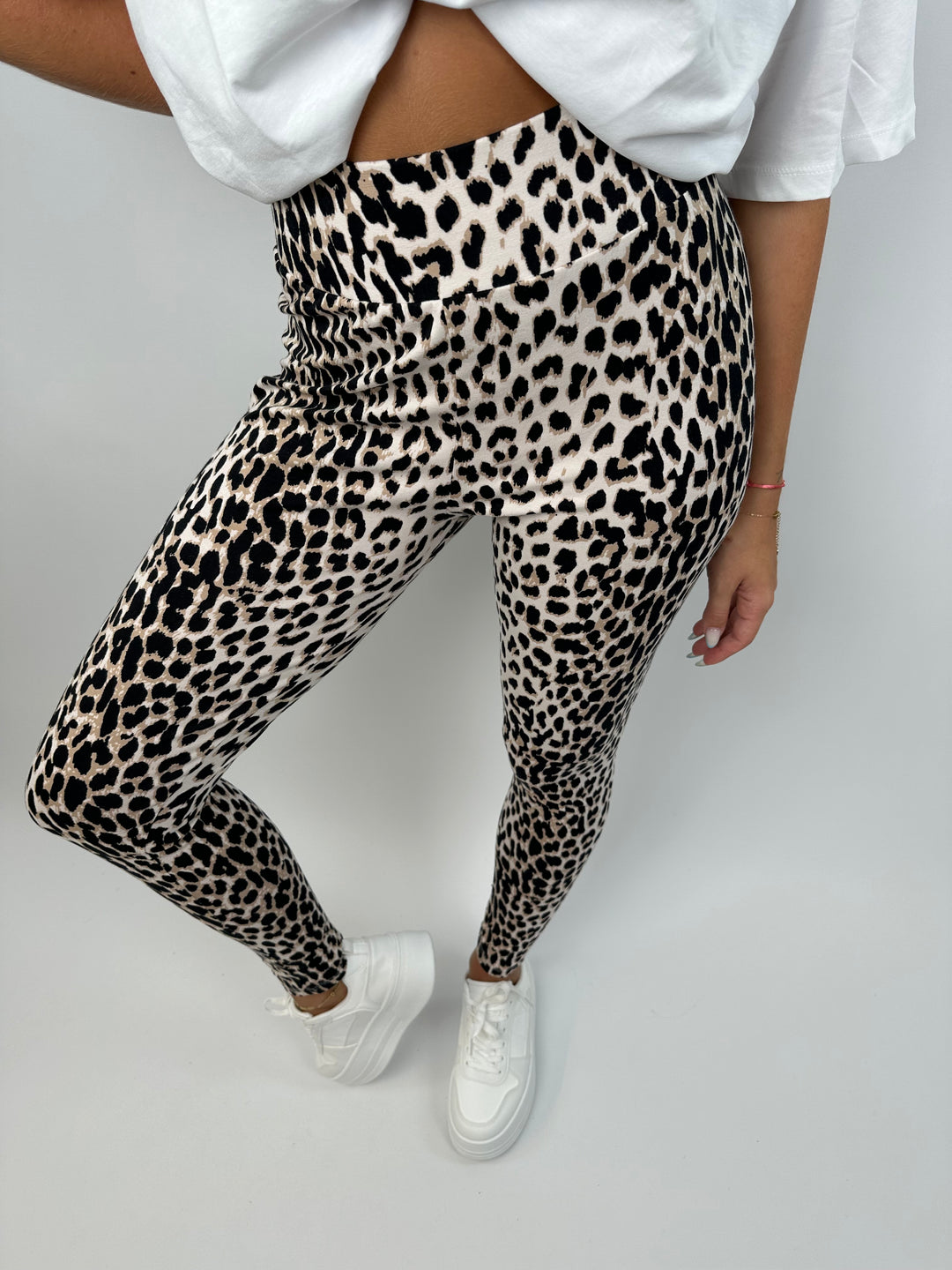 High Waist Leggings mit Leopardenprint (T2401)