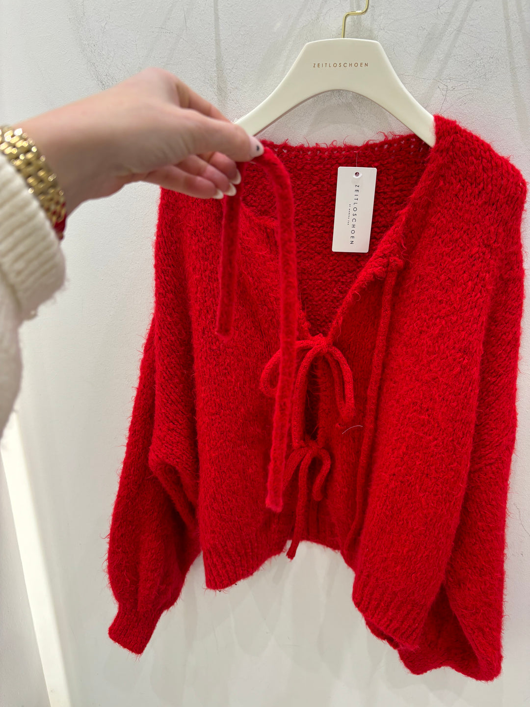 CARDIGAN MIT SCHLEIFEN LILLY (LANGARM) ROT (B-WARE)