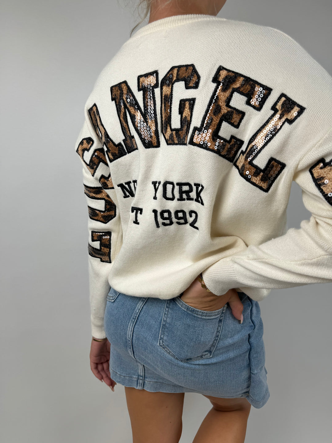 Pullover Los Angeles mit Leoprint