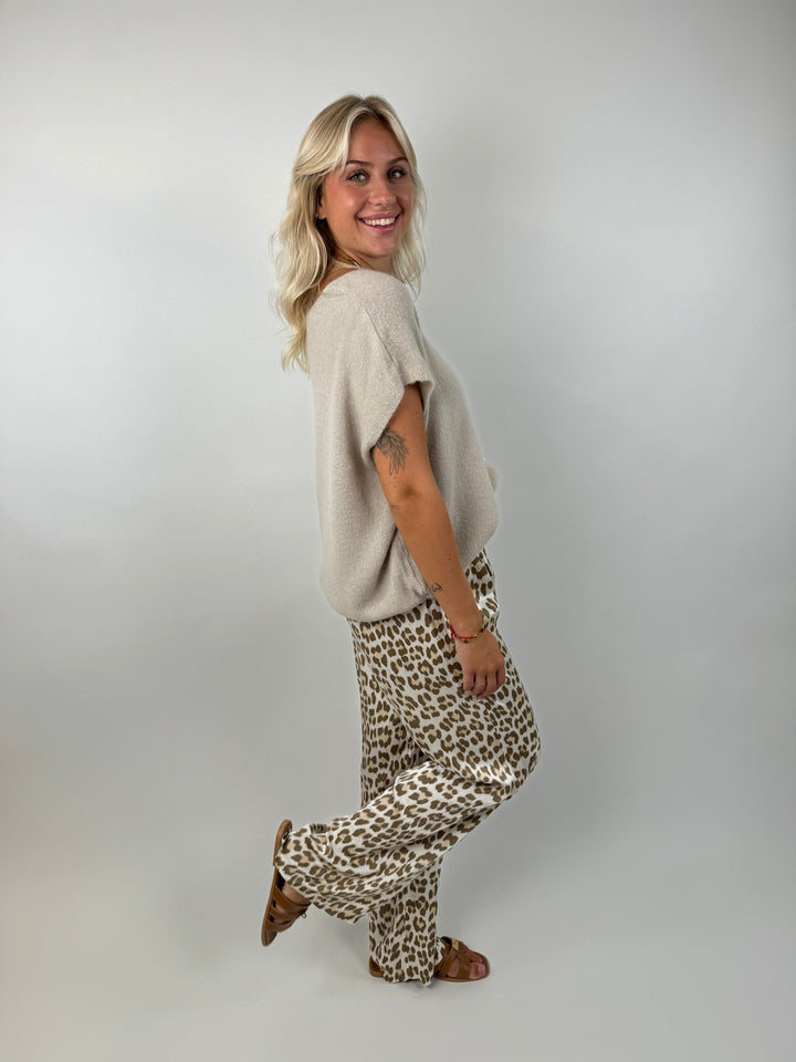 Lockere Hose mit Leoprint Lion (002)