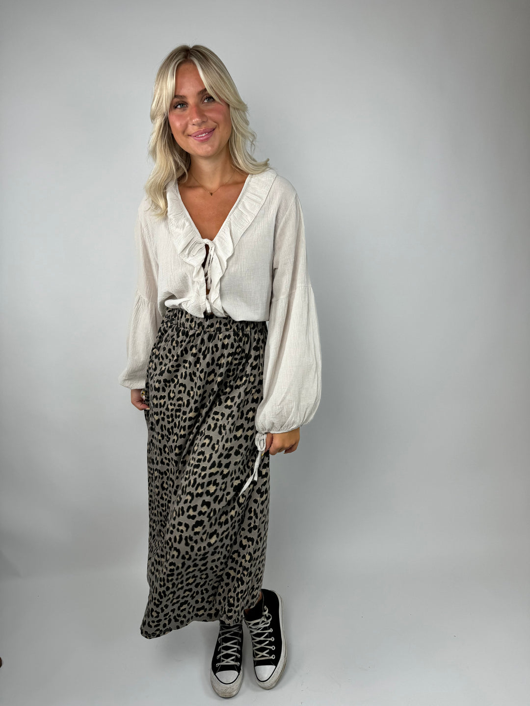 Maxi Sweatrock mit Leoprint