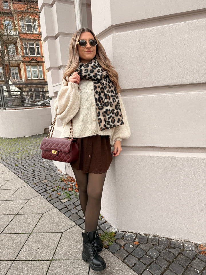 Weicher Schal mit Leoprint Nadja