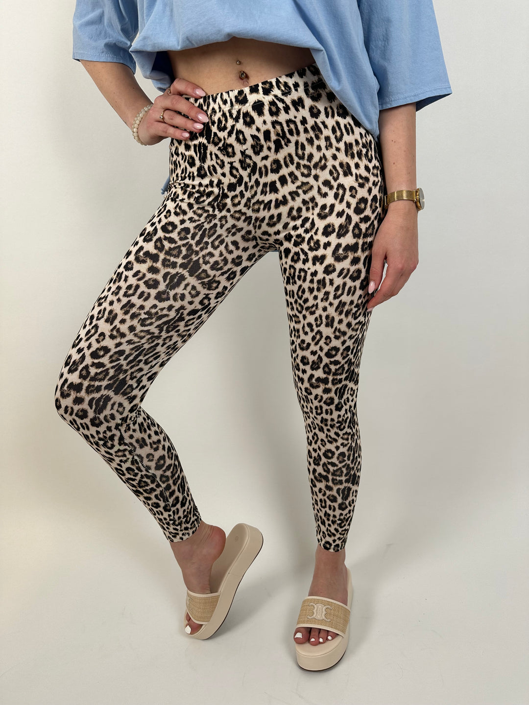 Leggings mit Leoprint aus Viskose Bibi