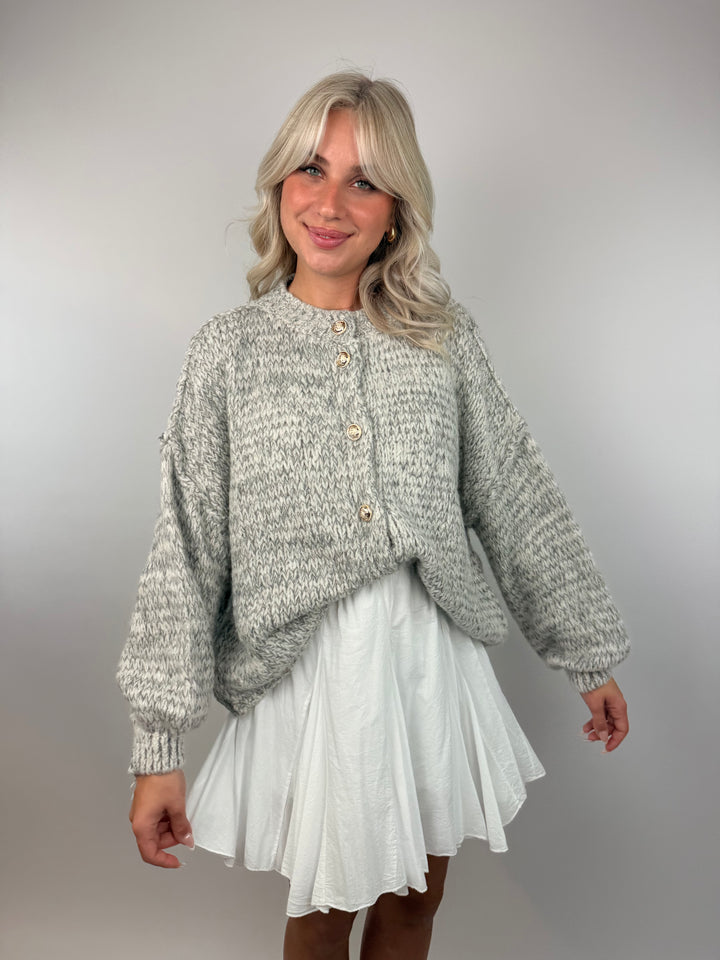 Melierter Oversize Cardigan Claire (kurz)