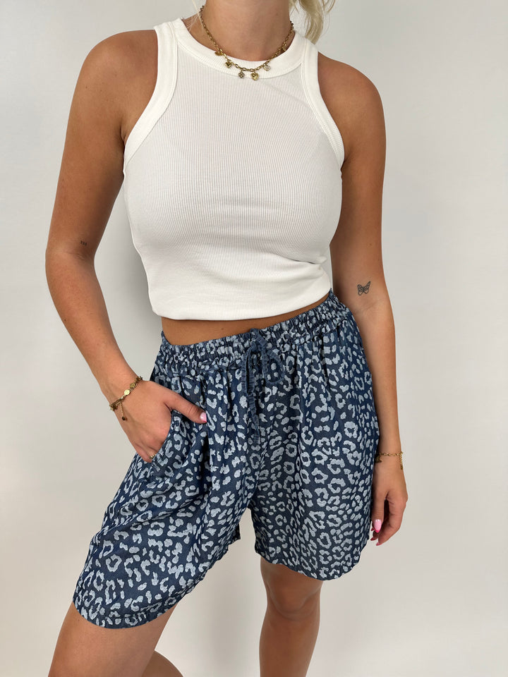 Shorts mit Leoprint Denim Summer