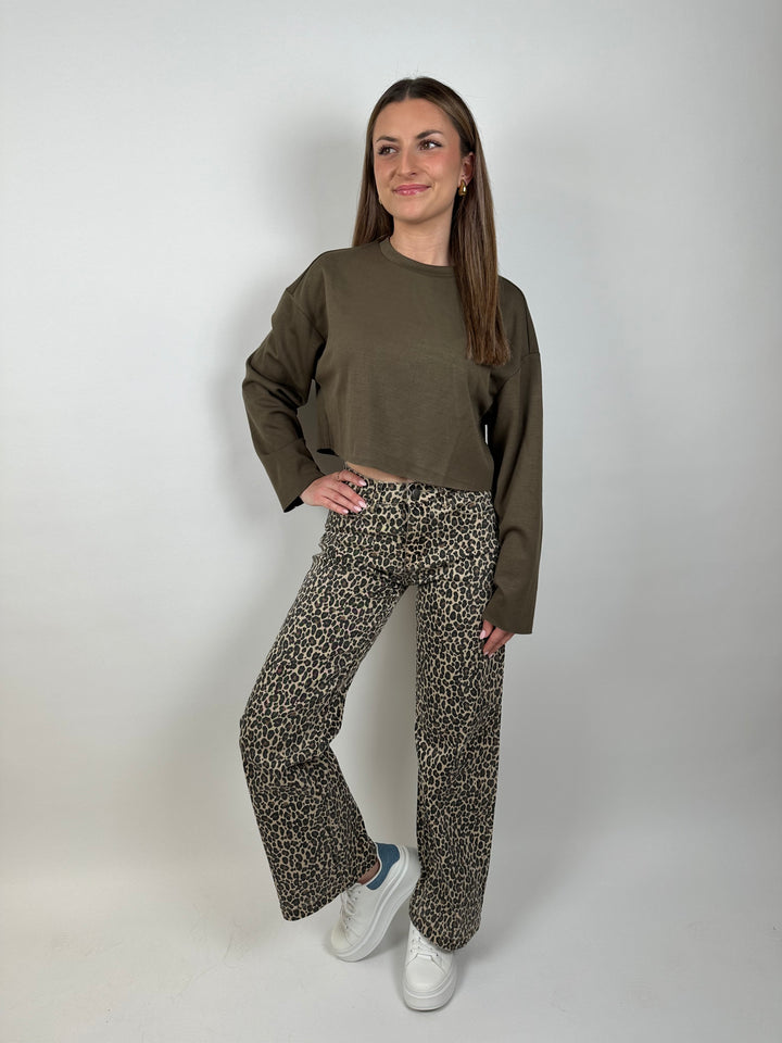 Straight Fit Jeans mit Leoprint (LW-611)