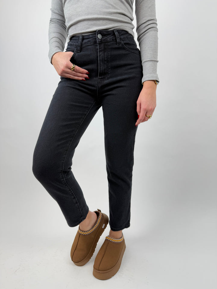 Schwarze Mom Jeans Evelyn (1637)