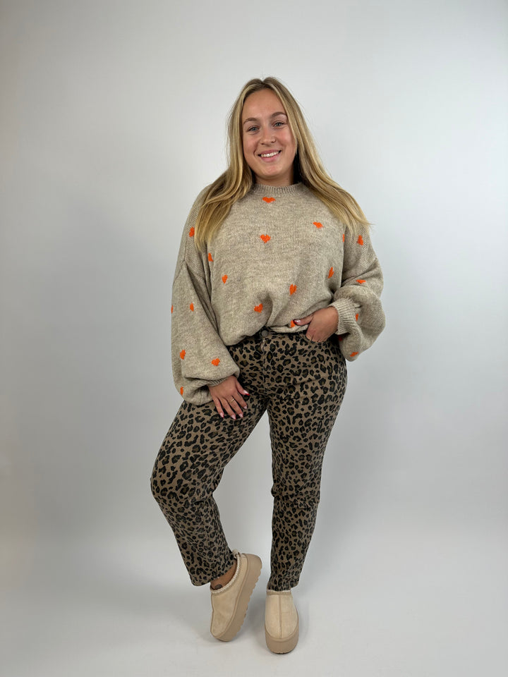 Mom Jeans mit Leoprint (2772)