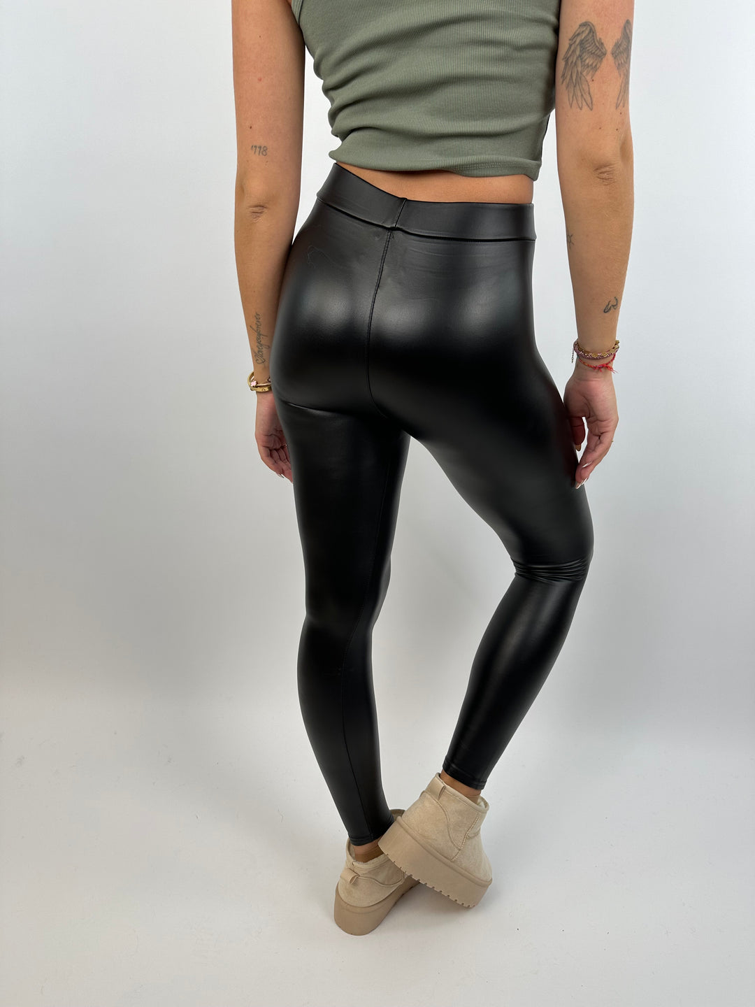 Gefütterte Lederleggings Amy