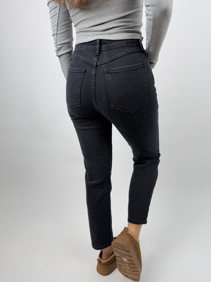 Schwarze Mom Jeans Evelyn (1637)