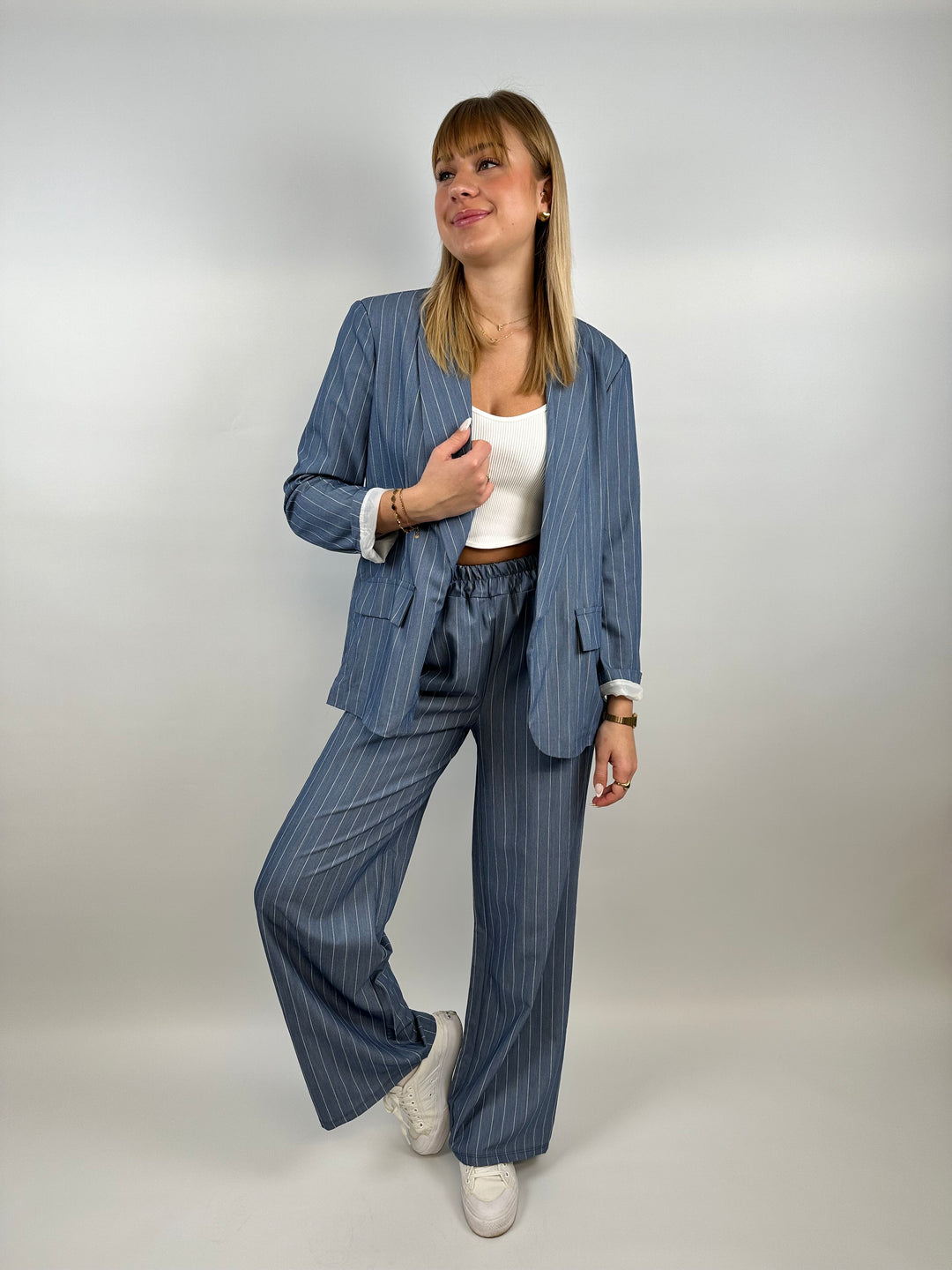 Blazer mit Nadelstreifen