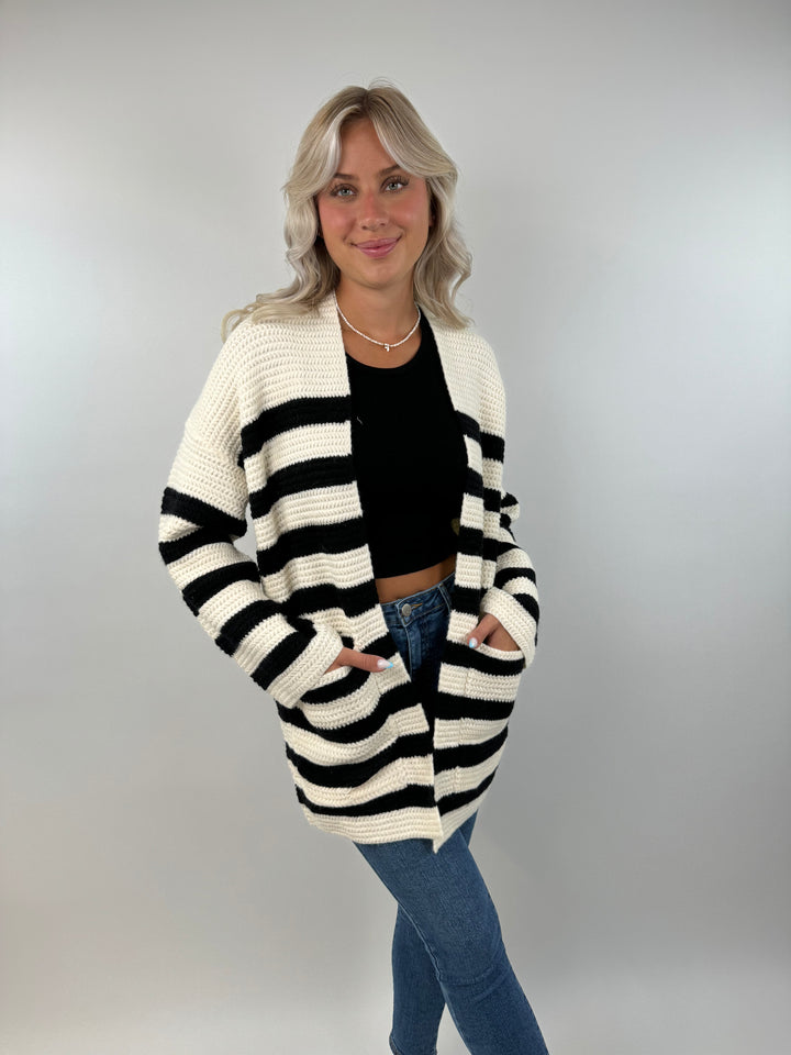 Gestreifter Oversize-Cardigan Eliot