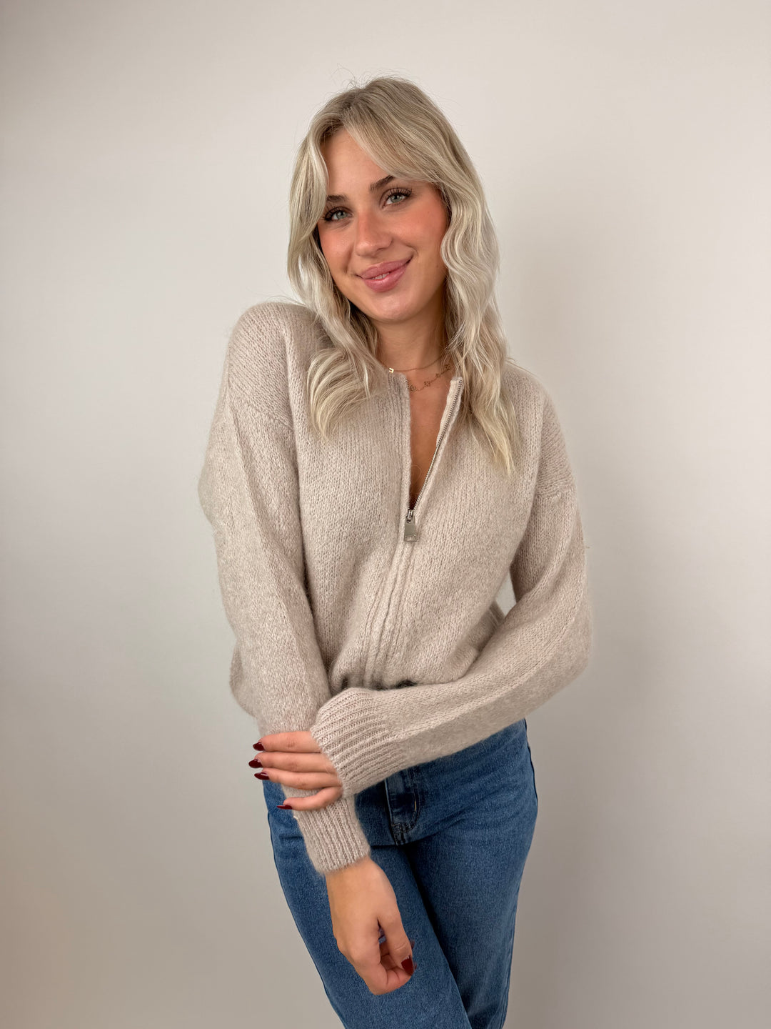 Strickjacke mit Zipper Jolie