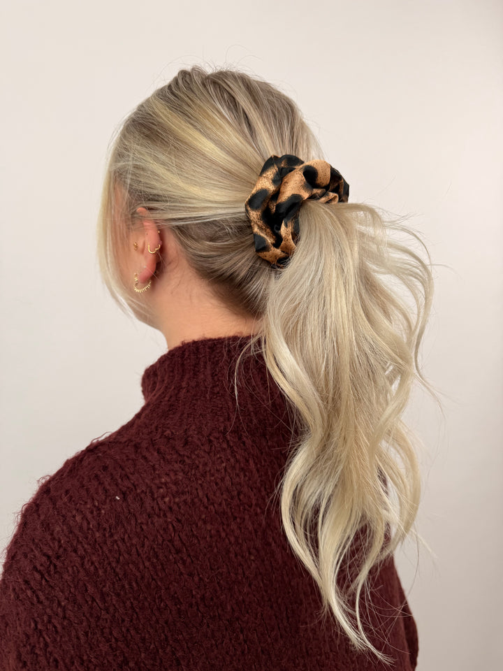 Seidenscrunchies mit Leoprint (2er-Pack)