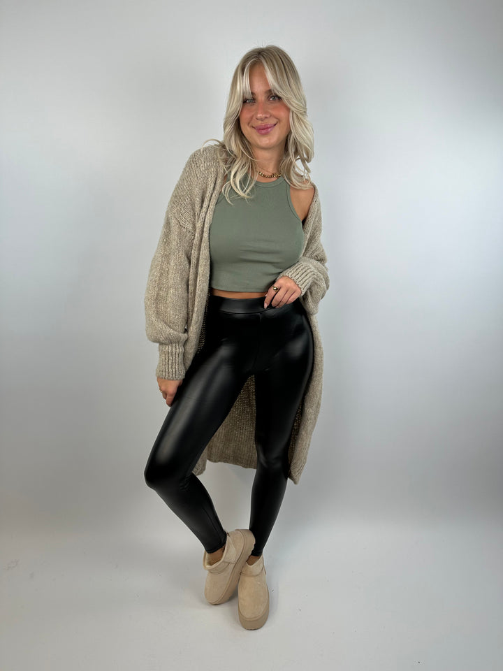 Gefütterte Lederleggings Amy